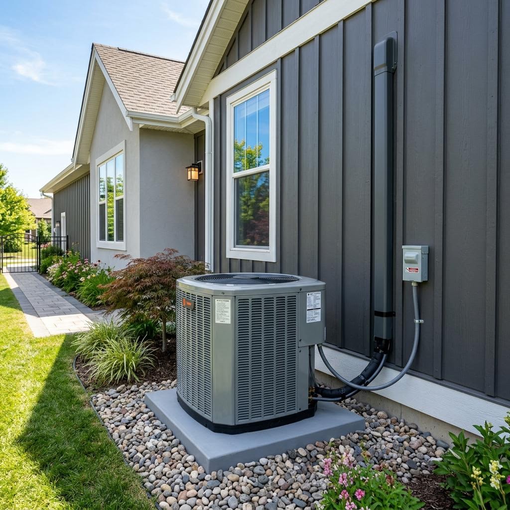 Outdoor air conditioning unit installation Concord CA